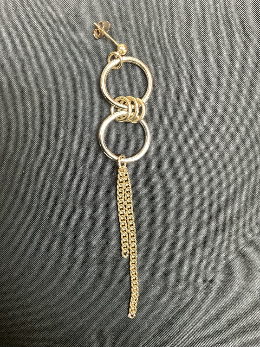 JUSTINE CLENQUET SINGLE MIXED METAL DROP EARRING
